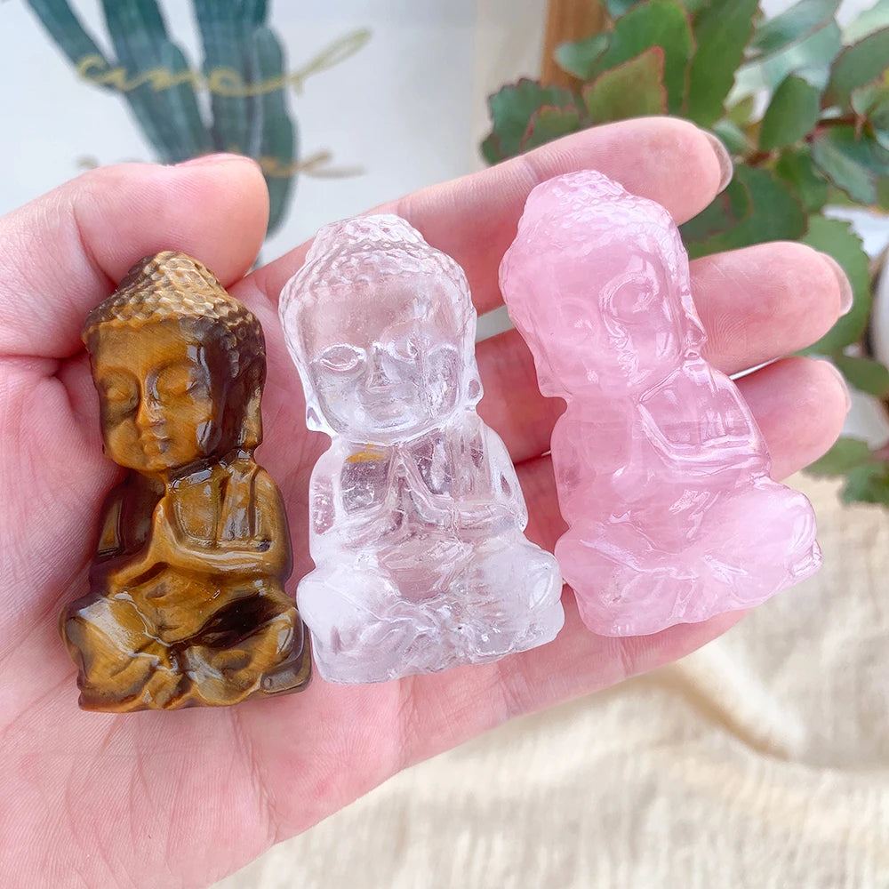 CARVED CRYSTAL BABY BUDDHA FIGURINE