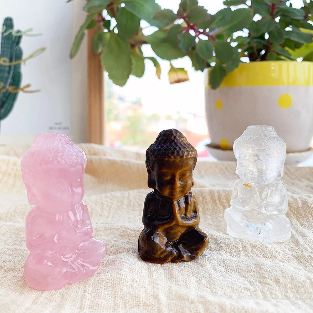 CARVED CRYSTAL BABY BUDDHA FIGURINE