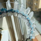 CLEAR QUARTZ & AQUAMARINE GODDESS HALO CRYSTAL CROWN