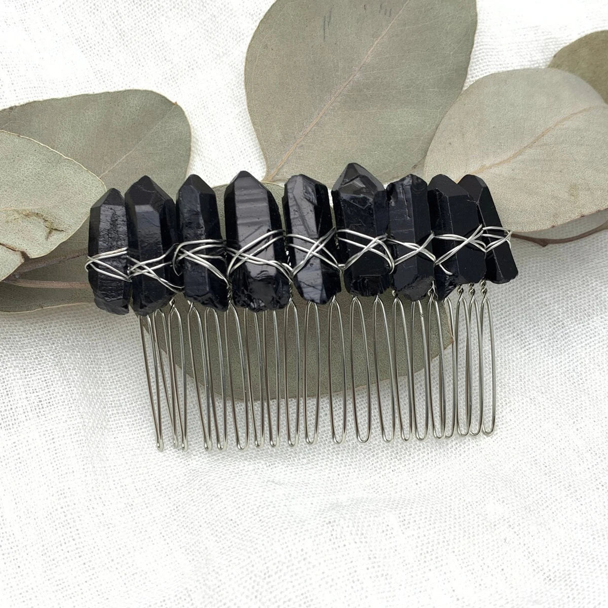 CRYSTAL HAIR COMBS WIRE WRAPPED