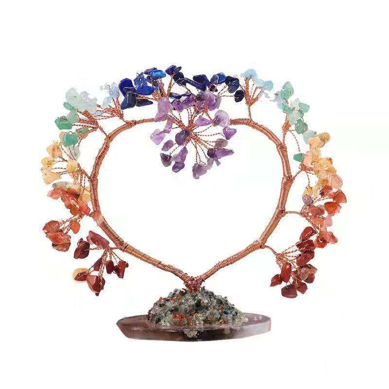Multicolored crystal tree on a white background