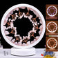 Decorative lamp with crystal design on a black background