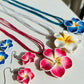 HAWAII FLOWER COLORFUL NECKLACE & EARRINGS SET