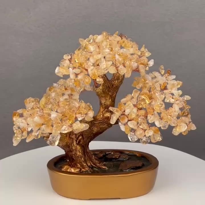 Decorative crystal tree on a gray background