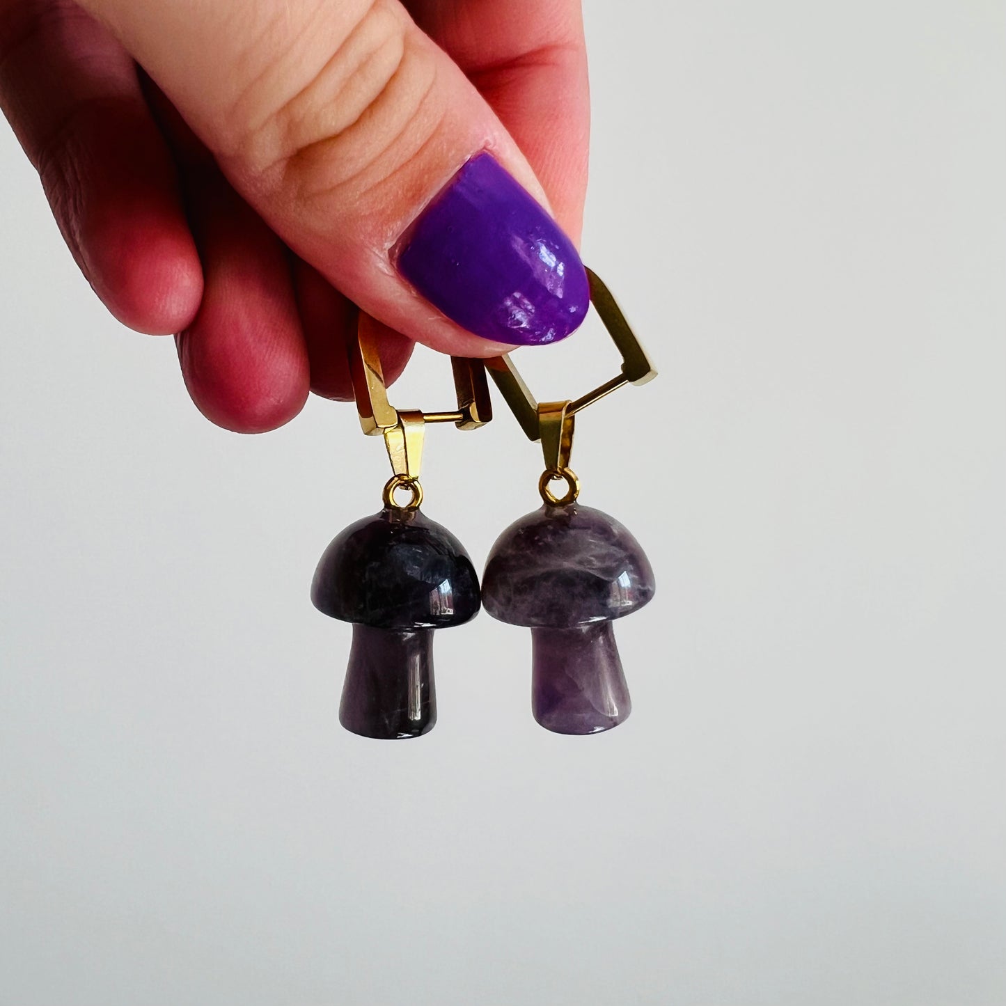 AMETHYST MUSHROOM EARRINGS