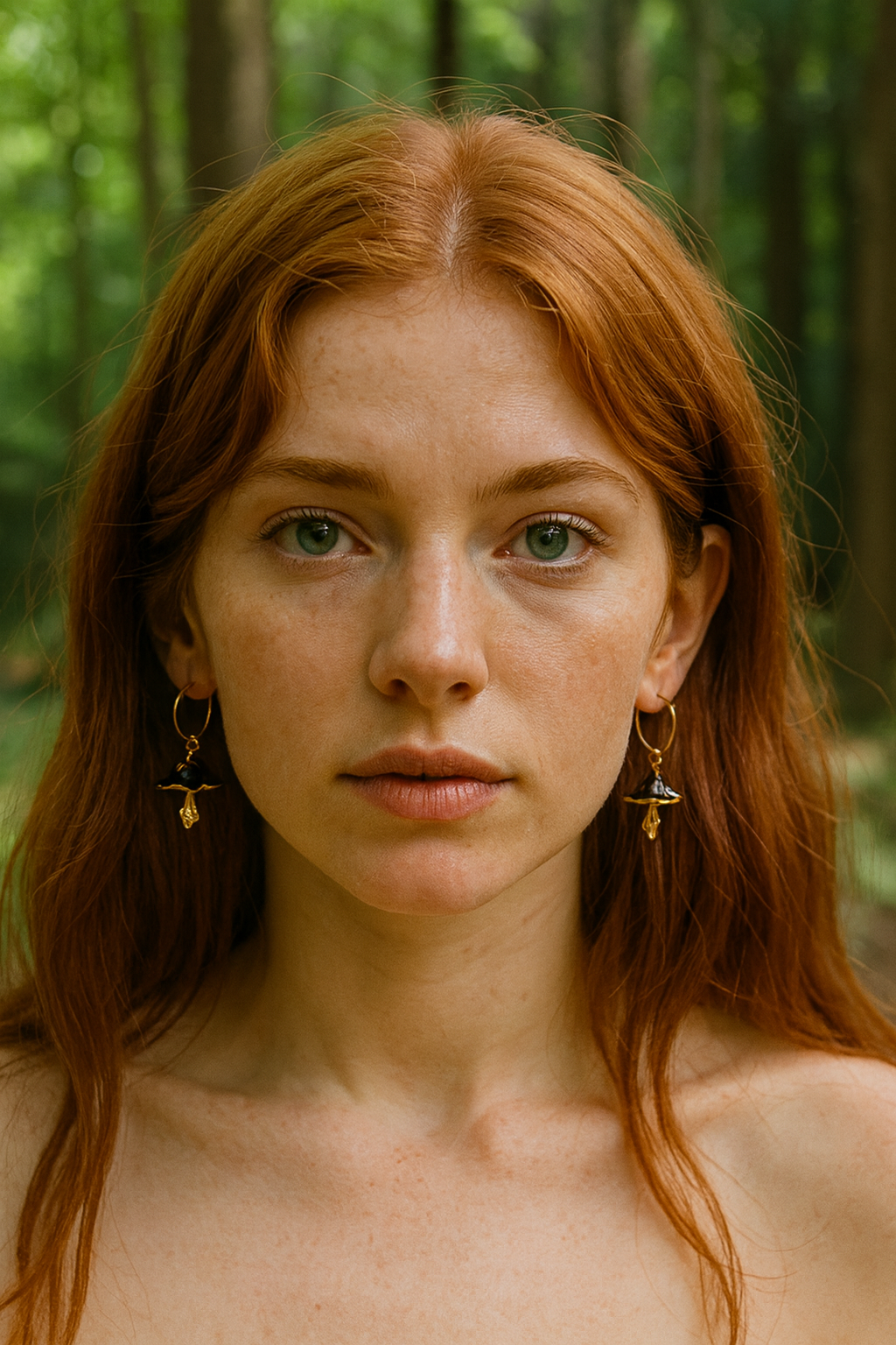 GOLD MUSHROOM EARRINGS