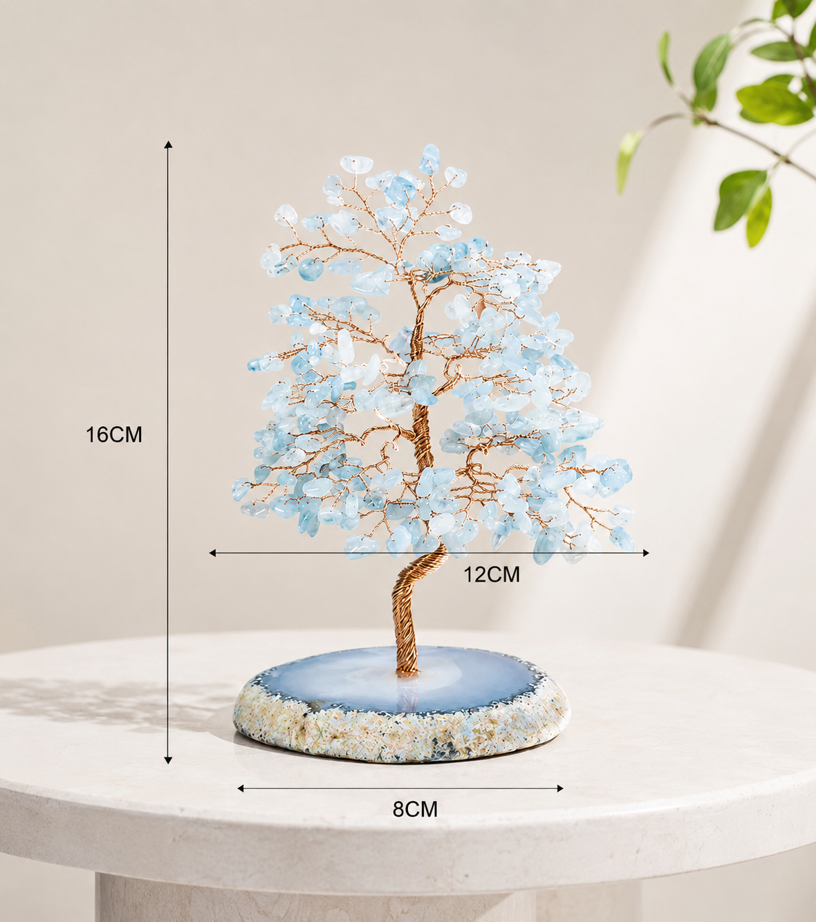 Natural Agate Crystal Tree Decorative Gemstone Art for Home