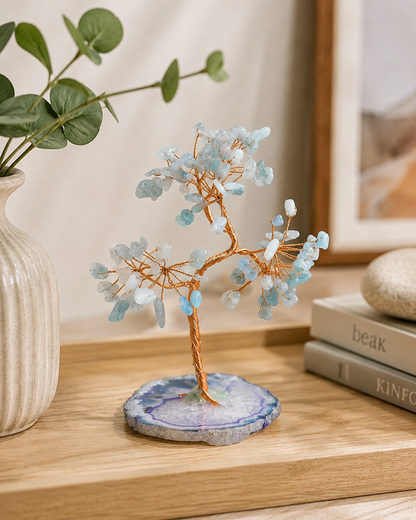 Sparkling Aquamarine Fortune Tree