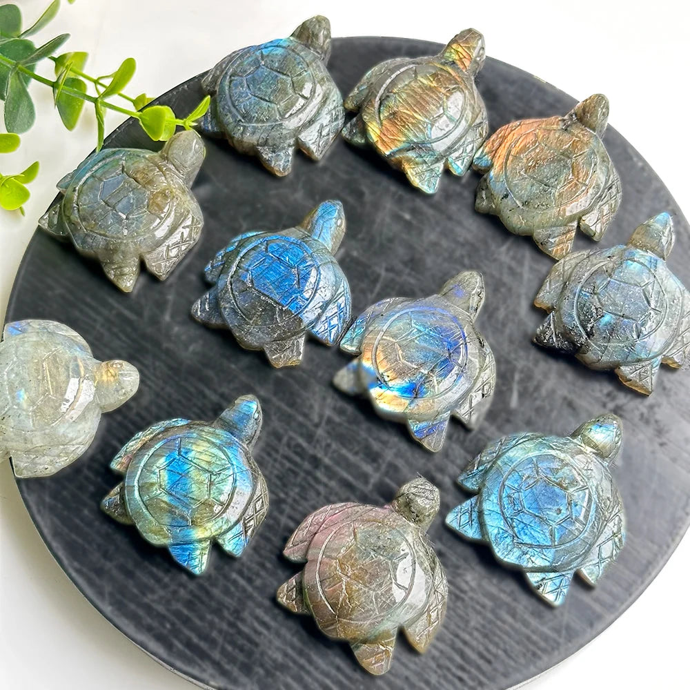 LABRADORITE TURTLE CRYSTAL CARVING