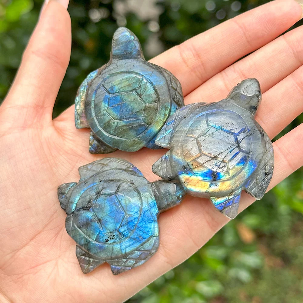 LABRADORITE TURTLE CRYSTAL CARVING