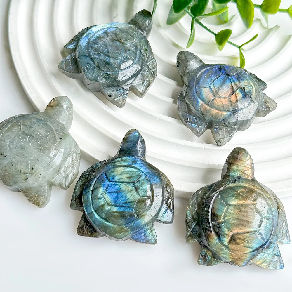 LABRADORITE TURTLE CRYSTAL CARVING