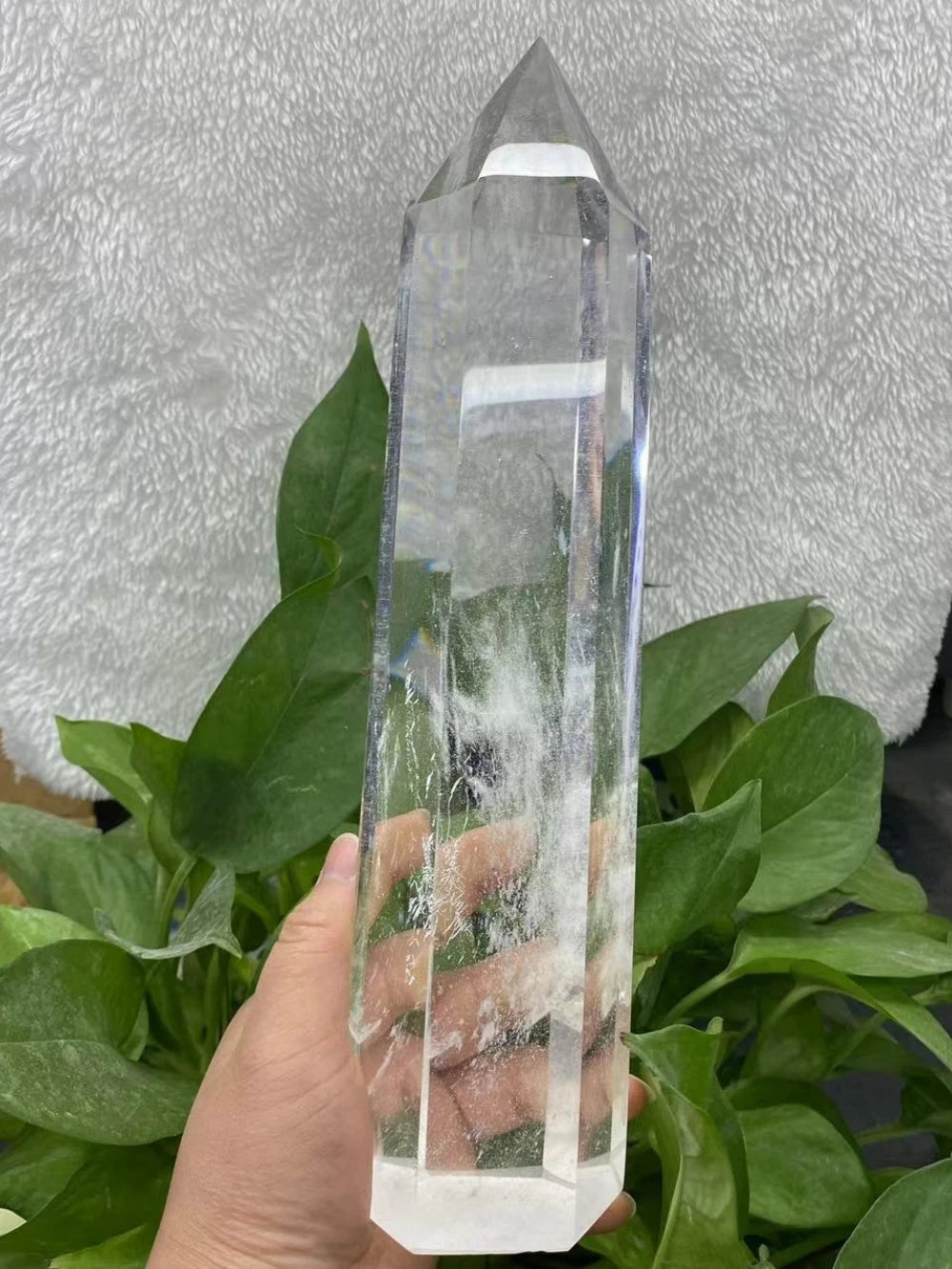 LARGE CLEAR QUARTZ CRYSTAL TOWER