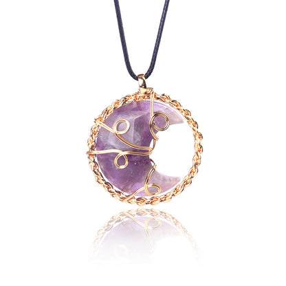 Moon Gold Crystal Necklace