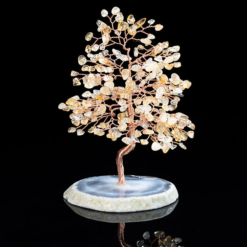 Decorative crystal tree on a dark background