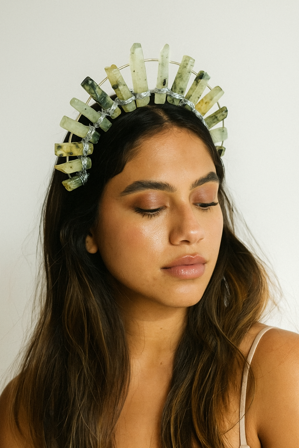 PREHNITE HALO GODDESS CRYSTAL CROWN