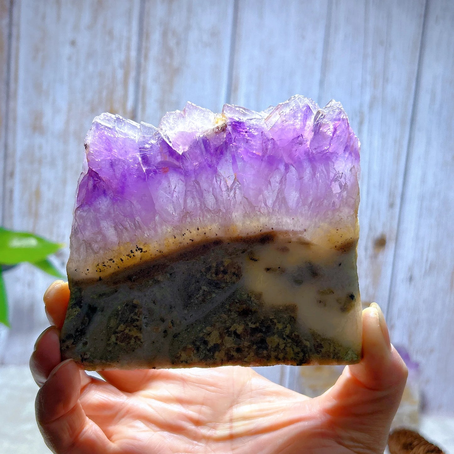 PURPLE AMETHYST CLUSTER CRYSTAL SLICE