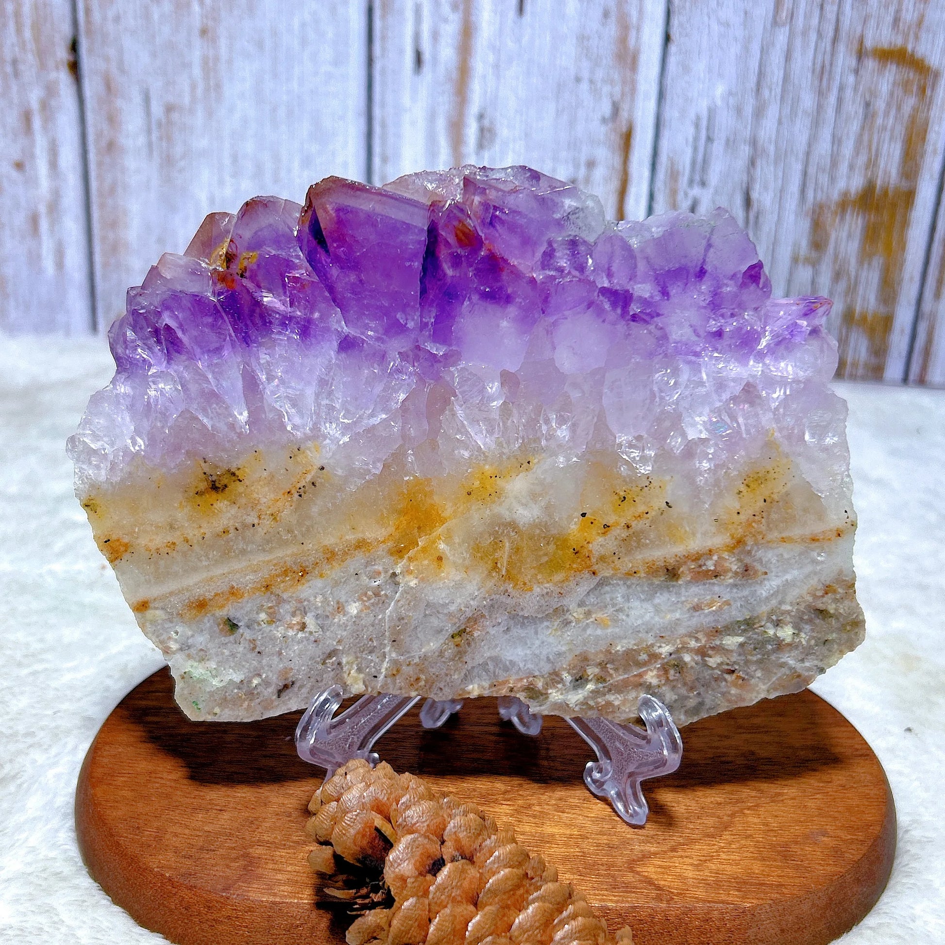 PURPLE AMETHYST CLUSTER CRYSTAL SLICE