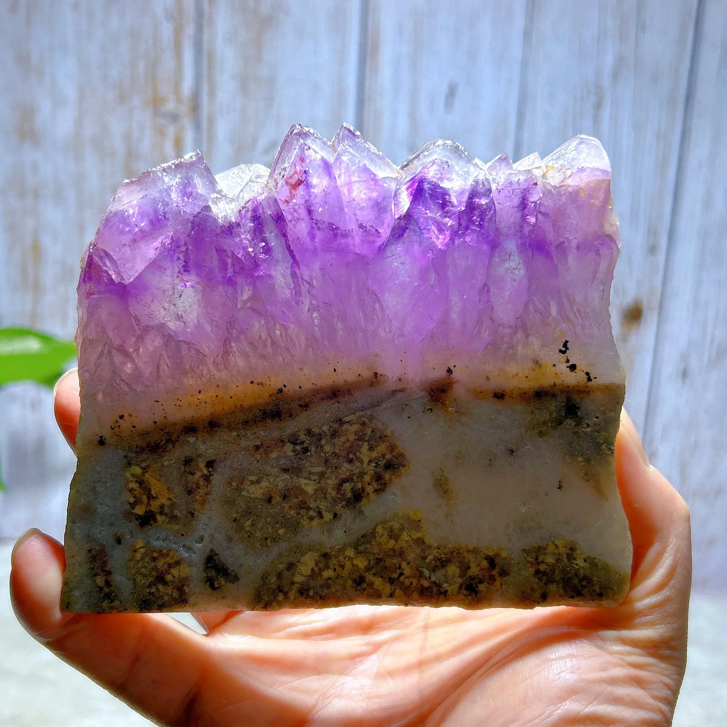 PURPLE AMETHYST CLUSTER CRYSTAL SLICE