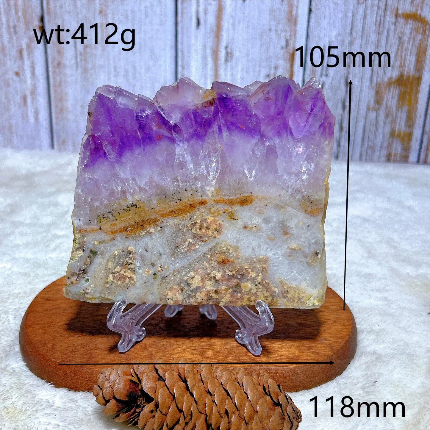 PURPLE AMETHYST CLUSTER CRYSTAL SLICE