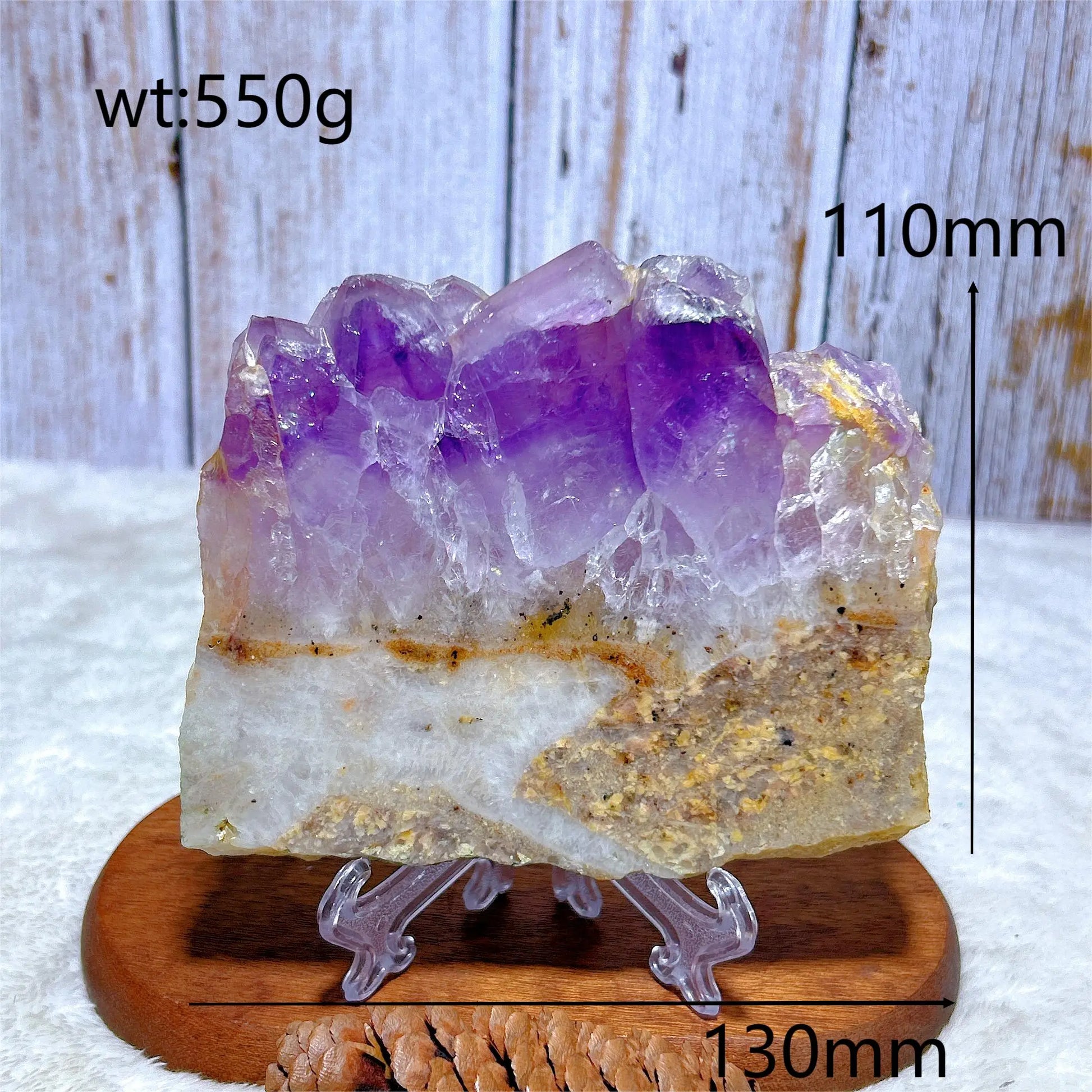 PURPLE AMETHYST CLUSTER CRYSTAL SLICE