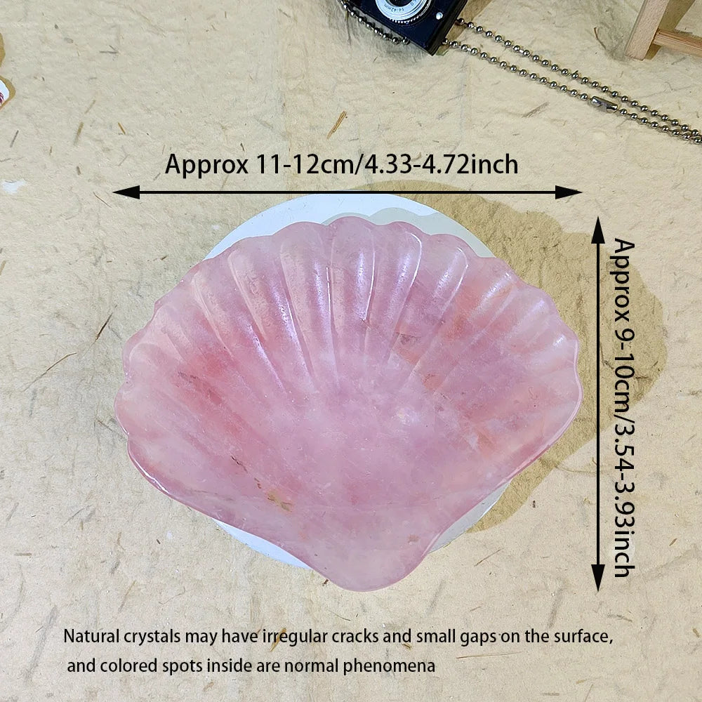 ROSE QUARTZ CRYSTAL SHELL BOWL