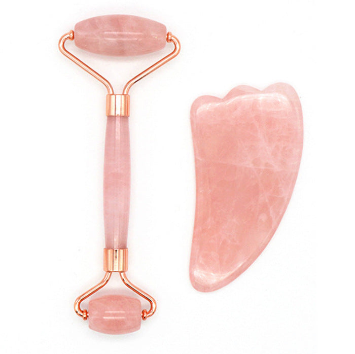 Rose Quartz Facial Roller For Lymphatic Drainage & Skincare