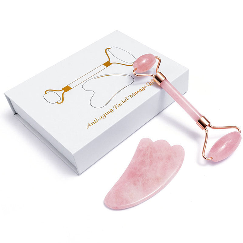 Rose Quartz Facial Roller For Lymphatic Drainage & Skincare