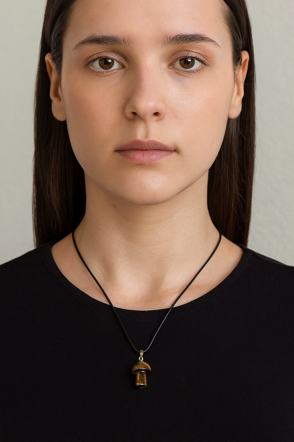 TIGERS EYE MUSHROOM NECKLACE