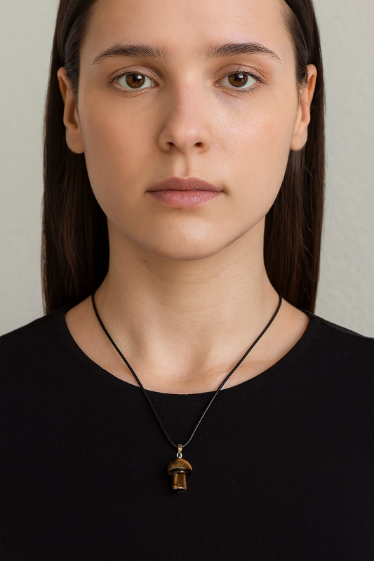 TIGERS EYE MUSHROOM NECKLACE