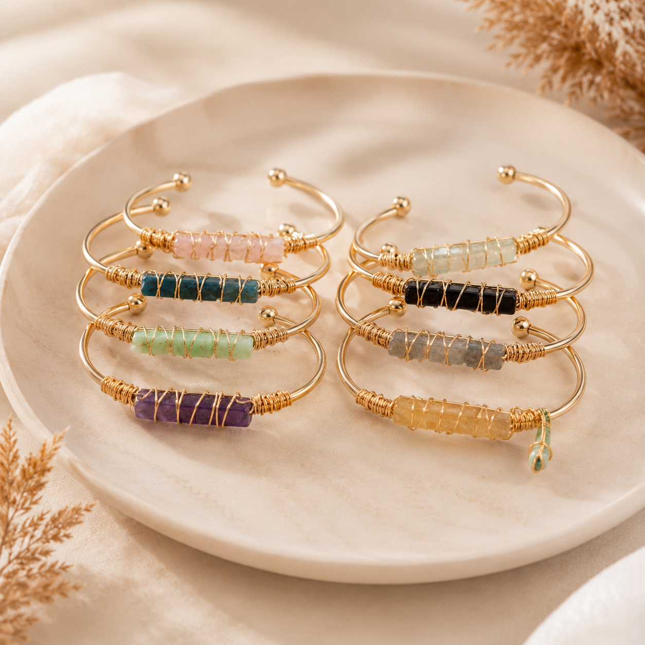Wired Gold Crystal Bracelet