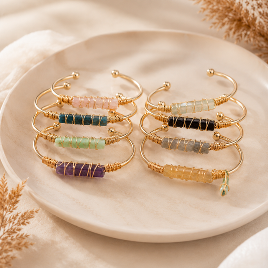 Wired Gold Crystal Bracelet