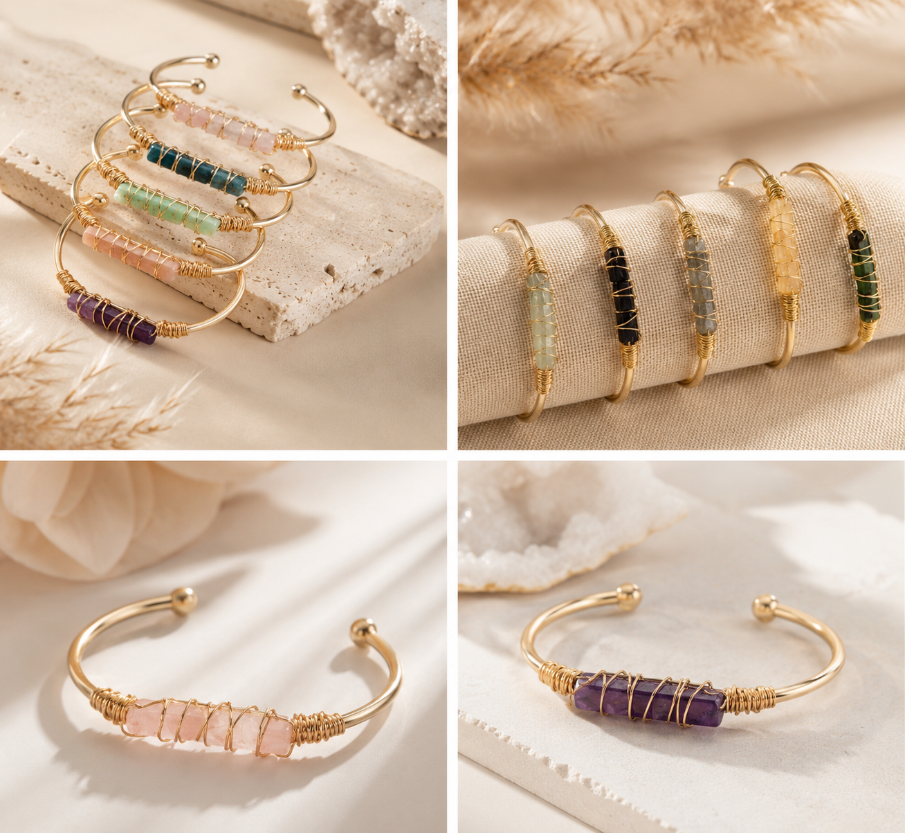 Wired Gold Crystal Bracelet