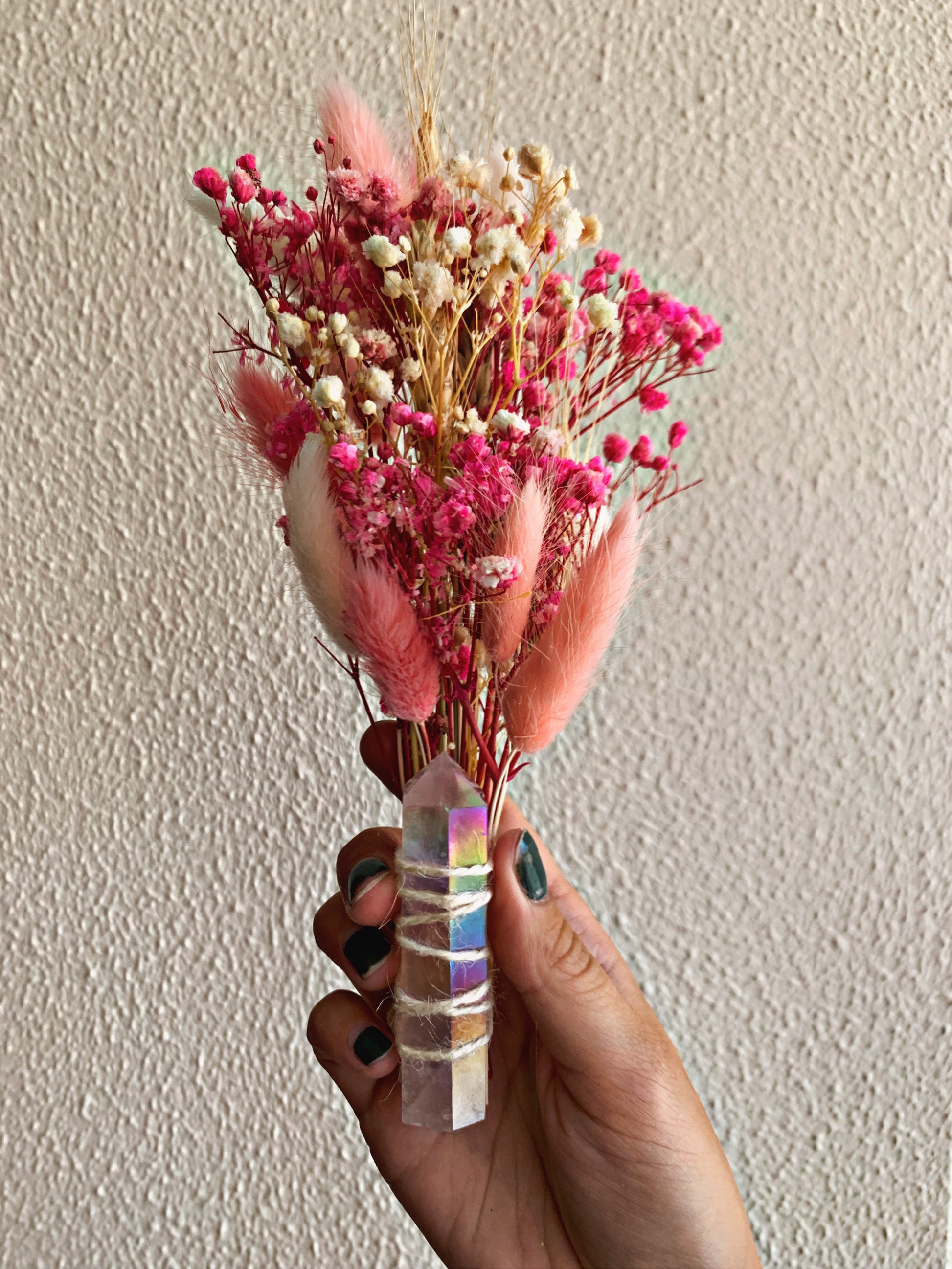 PINK ANGEL AURA CRYSTAL FLOWER BOUQUETS