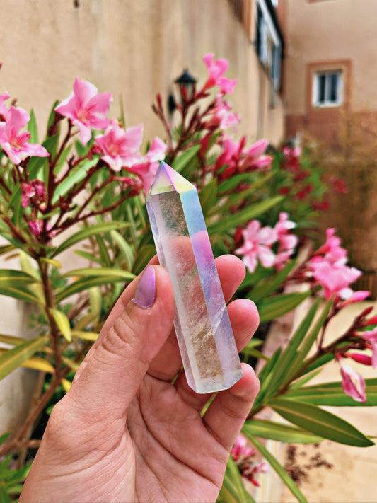 RAINBOW ANGEL AURA QUARTZ CRYSTAL POINT