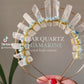 CLEAR QUARTZ & AQUAMARINE GODDESS HALO CRYSTAL CROWN