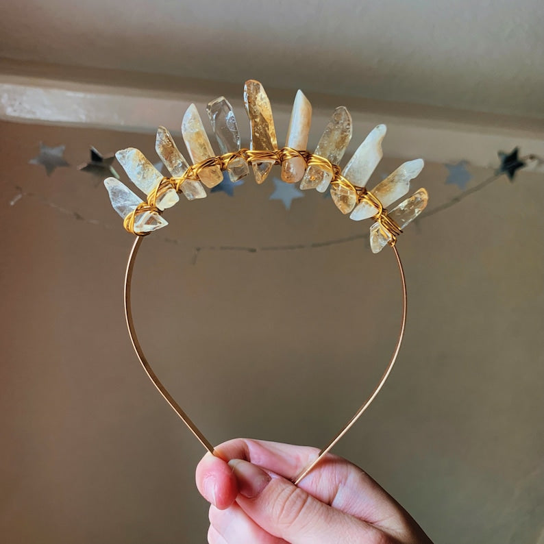 CITRINE SMALL GODDESS CRYSTAL CROWN