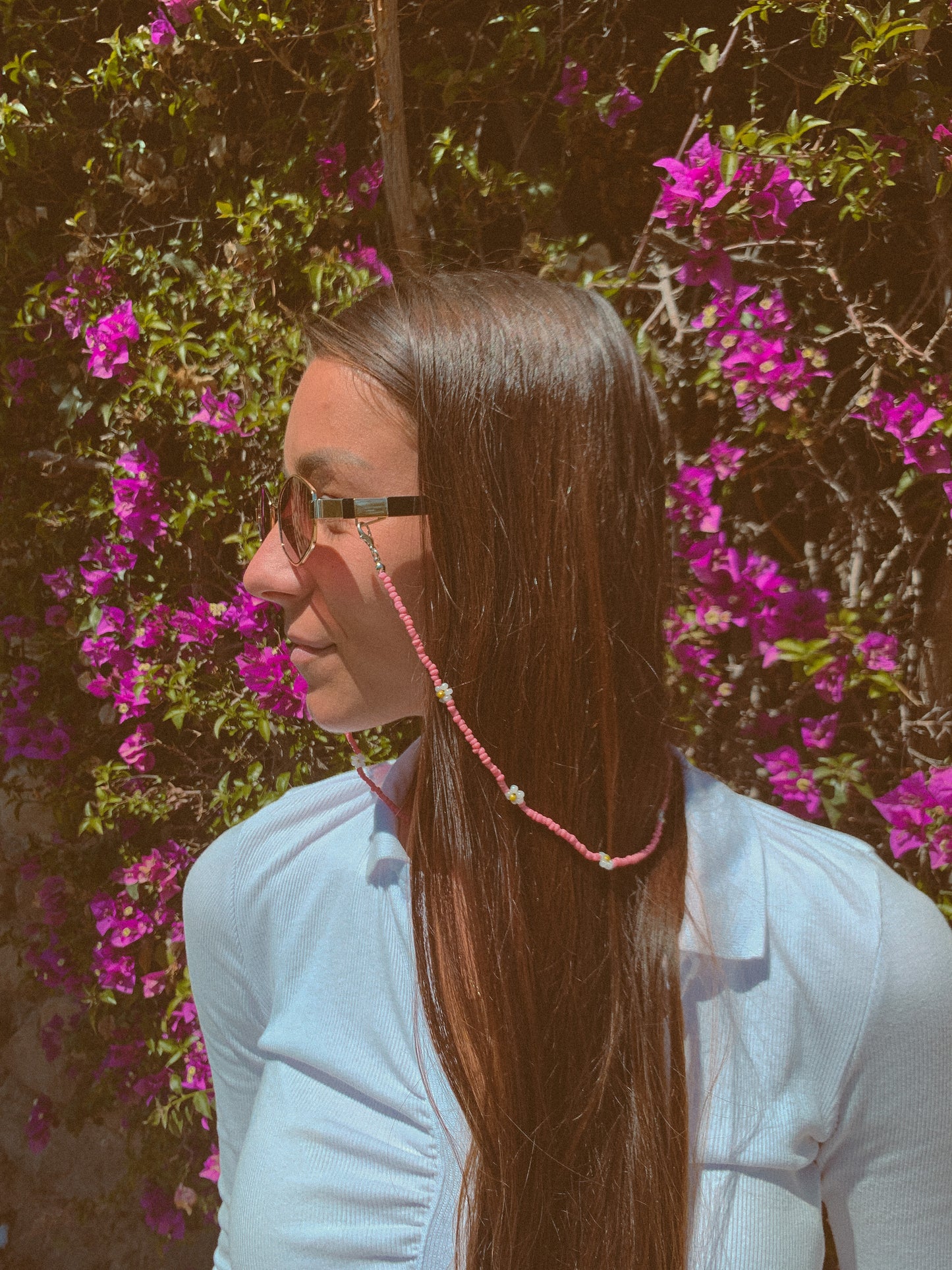 BEADED FLOWER SUNGLASSES & FACE MASK LANYARDS