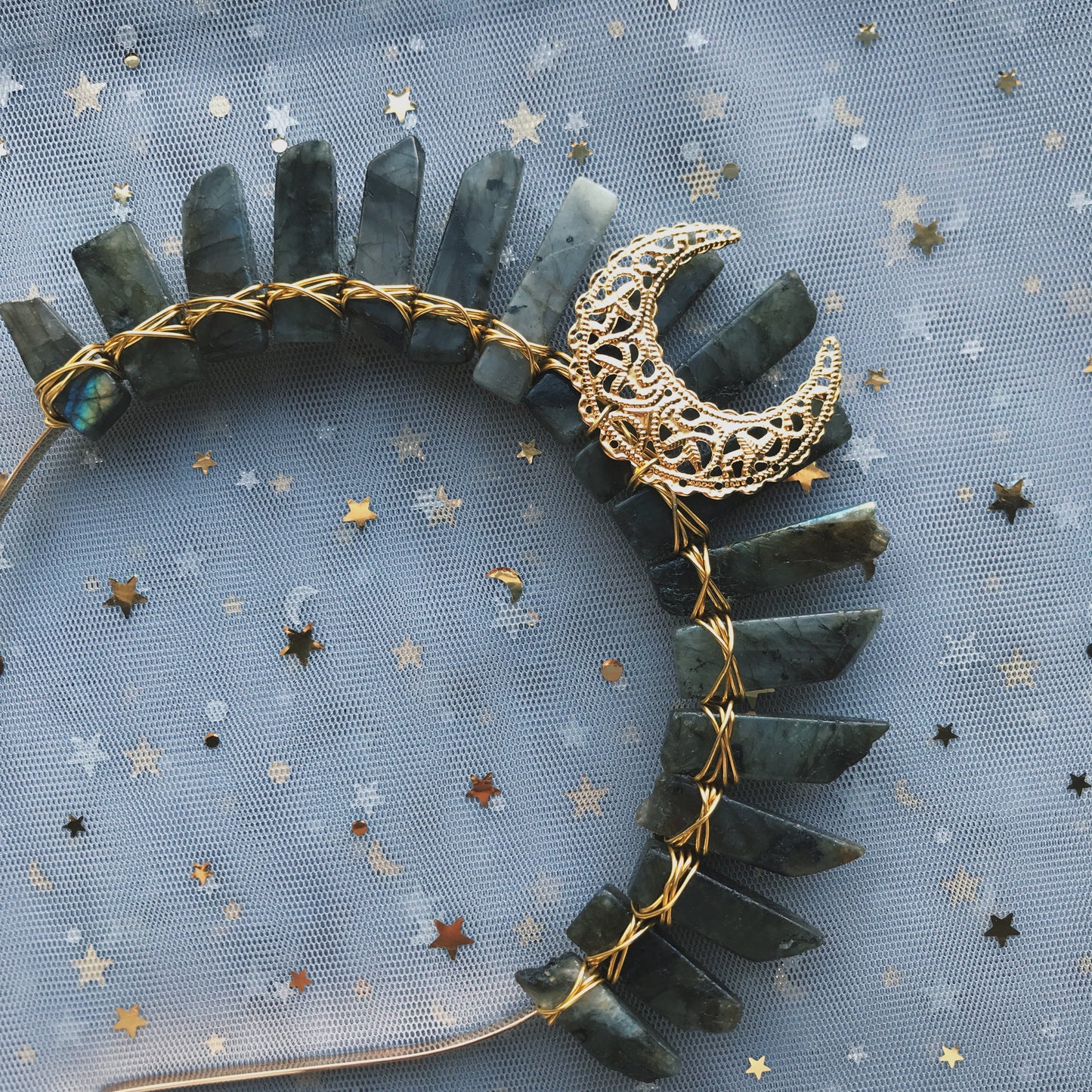 LABRADORITE GODDESS CRYSTAL CROWN