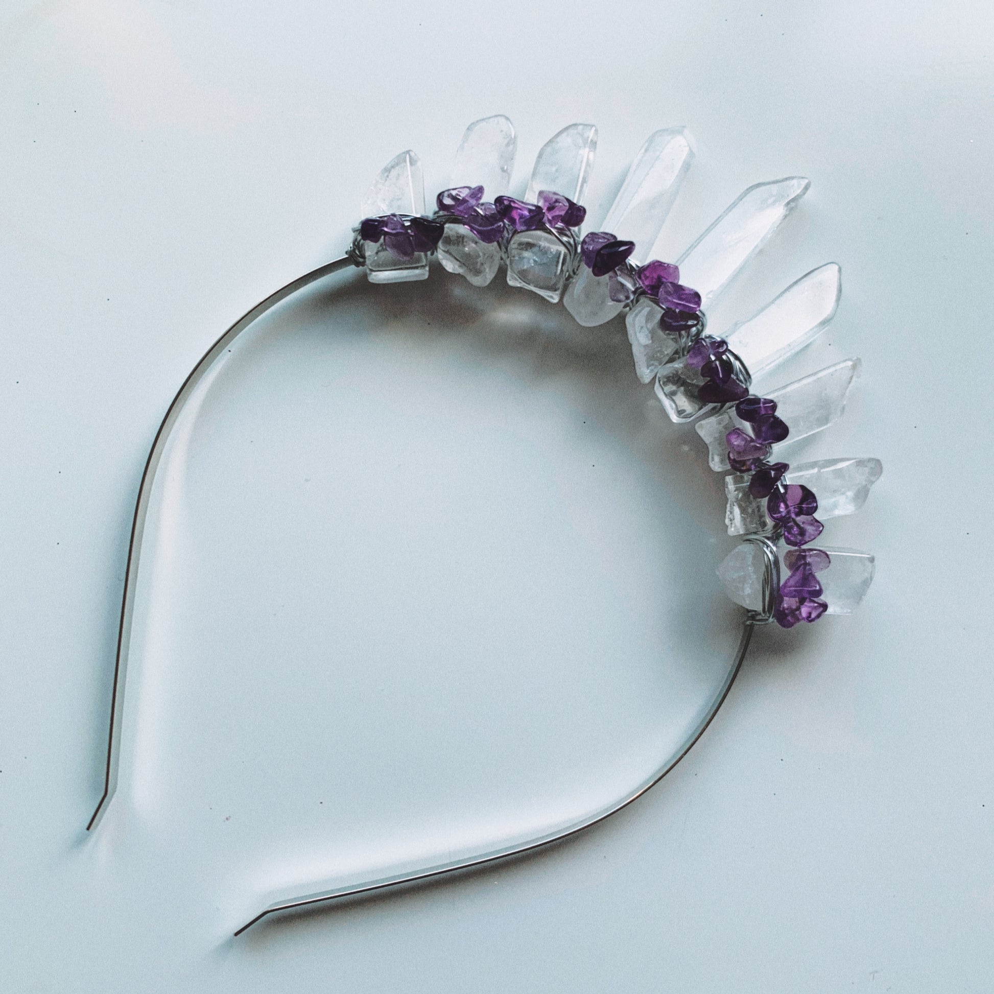 CLEAR QUARTZ & AMETHYST CROWN