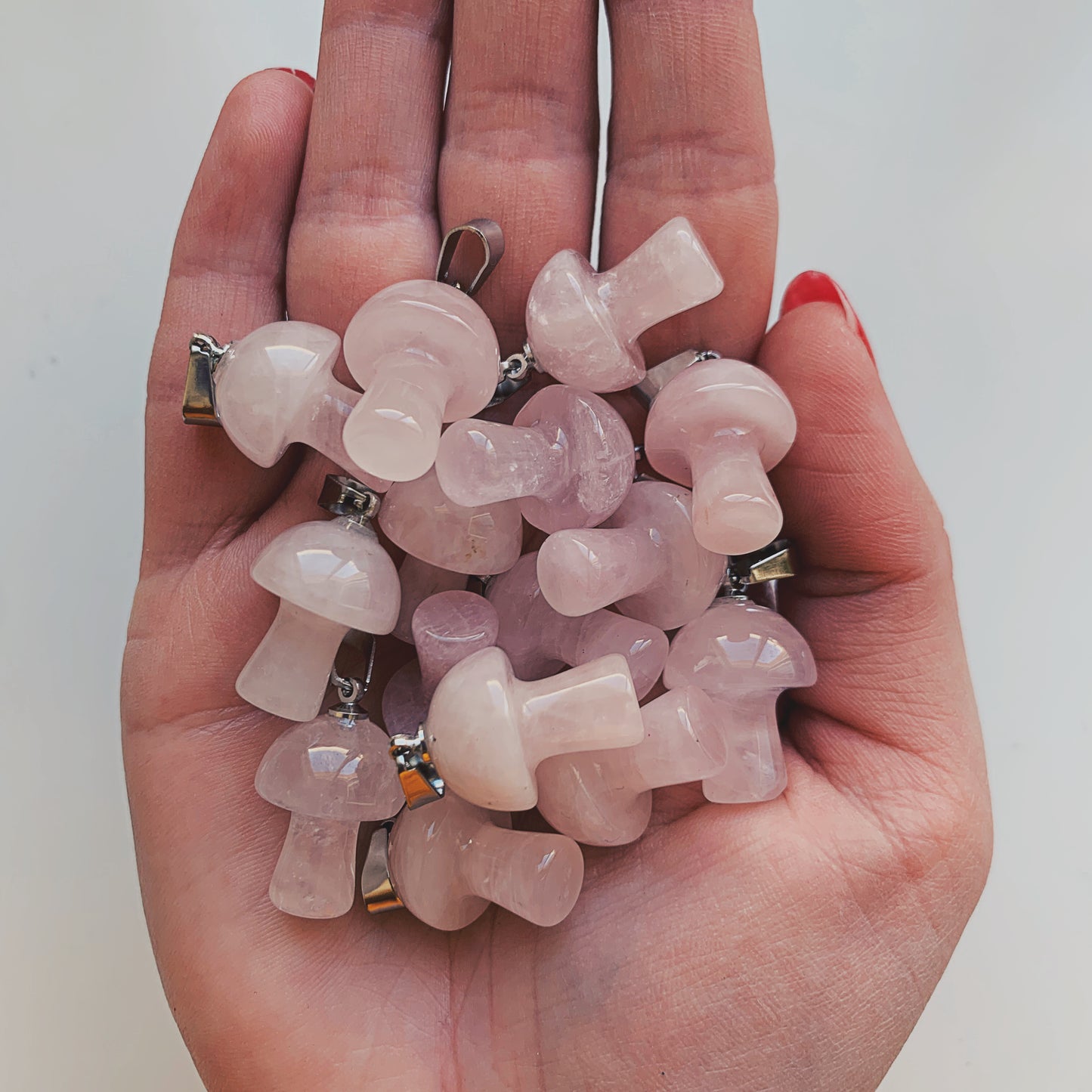 ROSE QUARTZ MUSHROOM NECKLACE