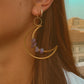 AMETHYST CRYSTAL MOON EARRINGS