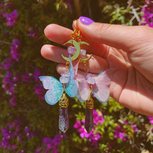 AMETHYST BUTTERFLY FAIRY EARRINGS