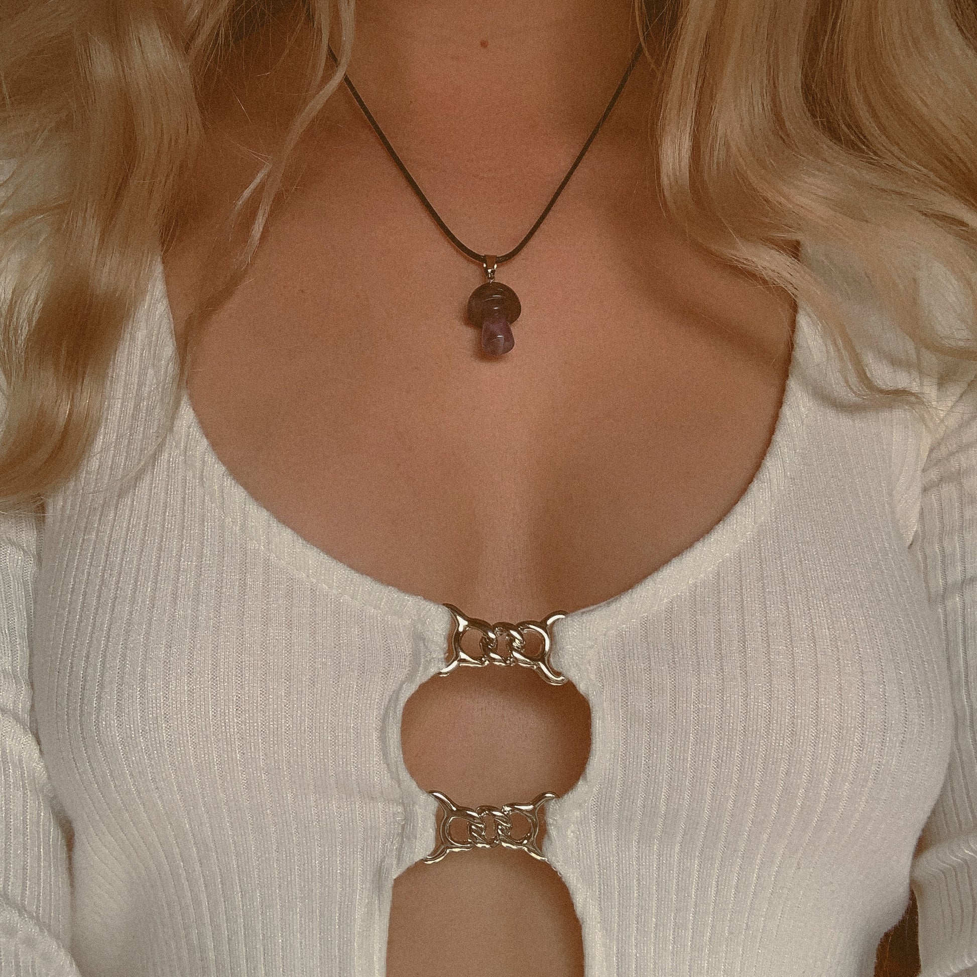 AMETHYST MUSHROOM NECKLACE