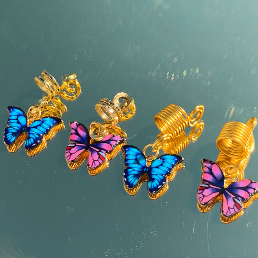 SPIRAL BUTTERFLY CHARMS FOR HAIR
